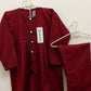 Maroon Khaddar Two-Piece Outfit for Girls (Ages 8-9) - Comfortable, Stitched, and Stylish